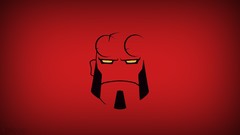 Hellboy red background minimalistic blo0p