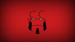Hellboy red background superheroes minimalistic blo0p