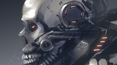 Helmet science fiction cyborgs artwork transhuman