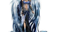 Hentai wings blue hair