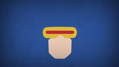 Heroes X-Men blue background Cyclops minimalistic blo0p marvel 
