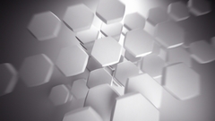 hexagon digital art artwork abstract white gray render