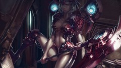 Hi-tech woman weapons armor artwork fantasy art futuristic