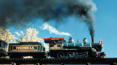 High train in trestle