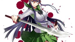Highschool of the dead busujima saeko purple hair