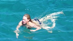 Hilary Duff swimming