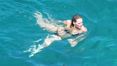 Hilary Duff swimming
