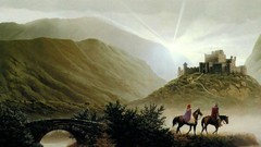 Hills Castles the lord of the rings fantasy art fictional 