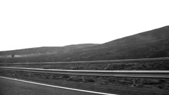Hills roads monochrome fields