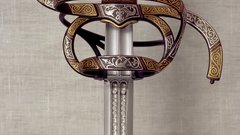 Hilt silver pattern welded