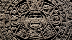 Historic aztec calendar stone