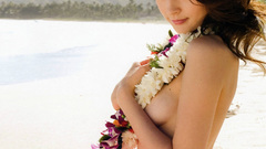 Holding boobs girl brunettes