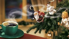 Holidays coffee Christmas snowman santa claus christmas tree 
