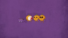 Holidays Halloween funny purple background minimalistic digital 