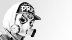 hollywood undead mask monochrome Simple Background hat
