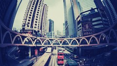 Hong Kong cities fisheye effect