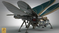 Hood steampunk flies 3d digital art 3d art