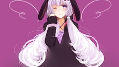 Hoodies long hair vocaloid wink animal ears purple hair 