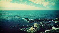 horizon coast nature sky clouds