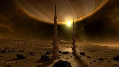 Horizon rocks planets science fiction outer space