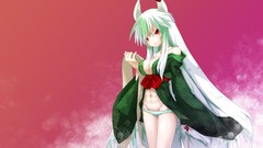 Horns anime girls touhou ecchi cleavage kamishirasawa keine 