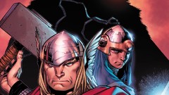 Horns Brothers silhouettes thor loki marvel comics Mjolnir 