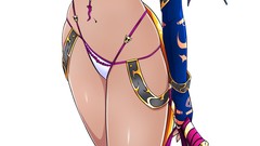 Horns devil dark skin Simple Background huge boobs devil girl