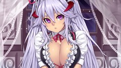 Horns maids cleavage original characters huge boobs Houtengeki 