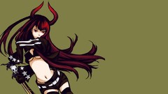 Horns red eyes long hair anime girls black rock shooter 