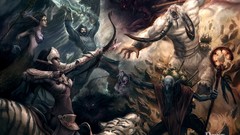 Horns skulls Dota battles artwork Archers video games fantasy 