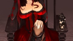 Horns Throne cleavage Maoyuu Maou Yuusha Maou (Maoyuu)