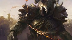 Horns Undead armor Warriors artwork fantasy art