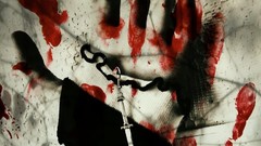 Horror black white blood