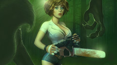 Horror chainsaw illustrations artwork