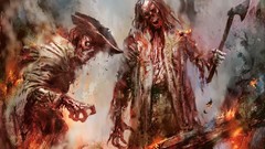 Horror fantasy fire zombies