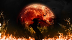 Horse red moon