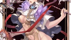 Horses anime girls cleavage original characters bodysuits