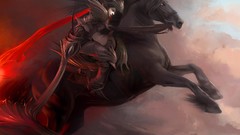 Horses armor Warriors artwork fantasy art