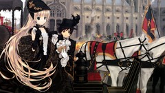 Horses blondes long hair anime girls gosick