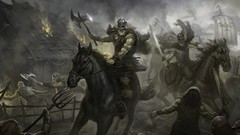 Horses destruction Warriors concept art Vikings Villages 