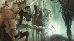 Horses Knights skeletons fantasy art