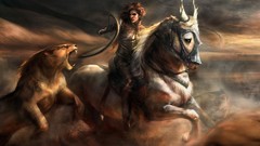 Horses Lions fantasy art