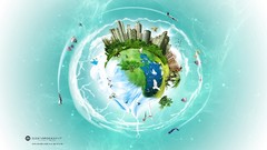 Hot air balloons Desktopography