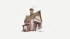 House artwork Simple Background sketches