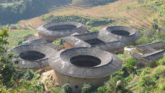 Houses buildings Tianluokeng Tulou