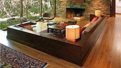 Houses couch fireplaces