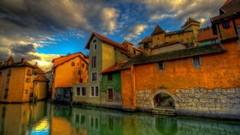 Houses rivers HDR Photography
