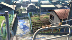 Houses stairways towns Anime