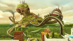 Houses trains surreal octopuses