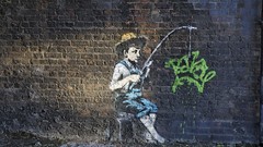 Huckleberry Finn banksy stencil graffiti art